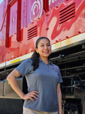 Adriana Grosch at work in a TWU blazer.