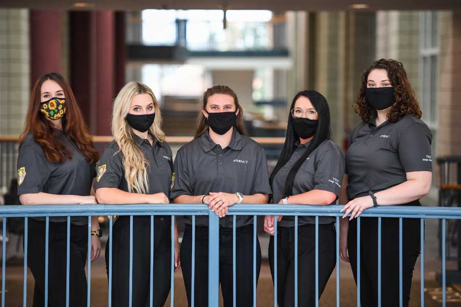 TWU's Athena V Team (Cheyenne Allen, Karis Nowell, Lexi D&rsquo;Abrosca, Morgan Beckham, Madilyn Sieber)