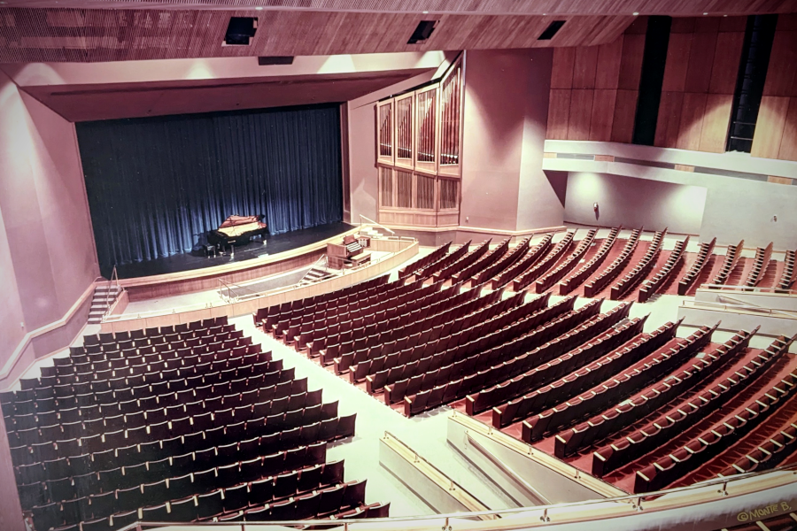 Margo Jones Performance Hall photo taken from the second floor balcony after the 1990 renovation.
