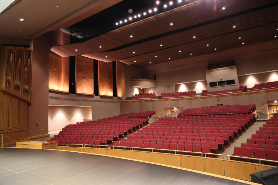 Photo of Margo Jones Hall taken from the stage