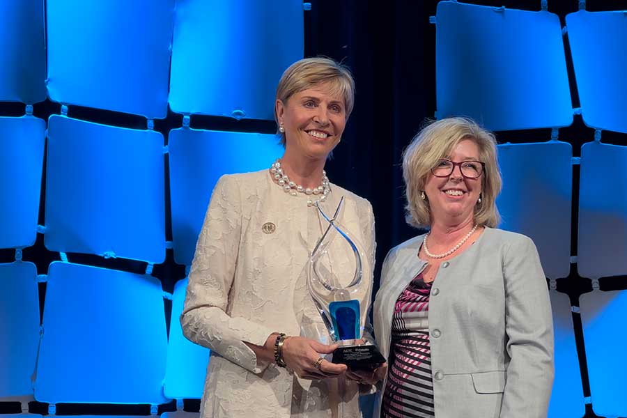 Chancellor Feyten (left) and Debra Frey (right), head of analytics and marketing for Fidelity Investments