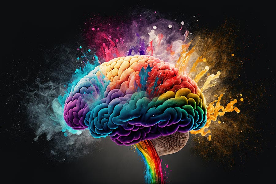 a colorful photo of the human brain