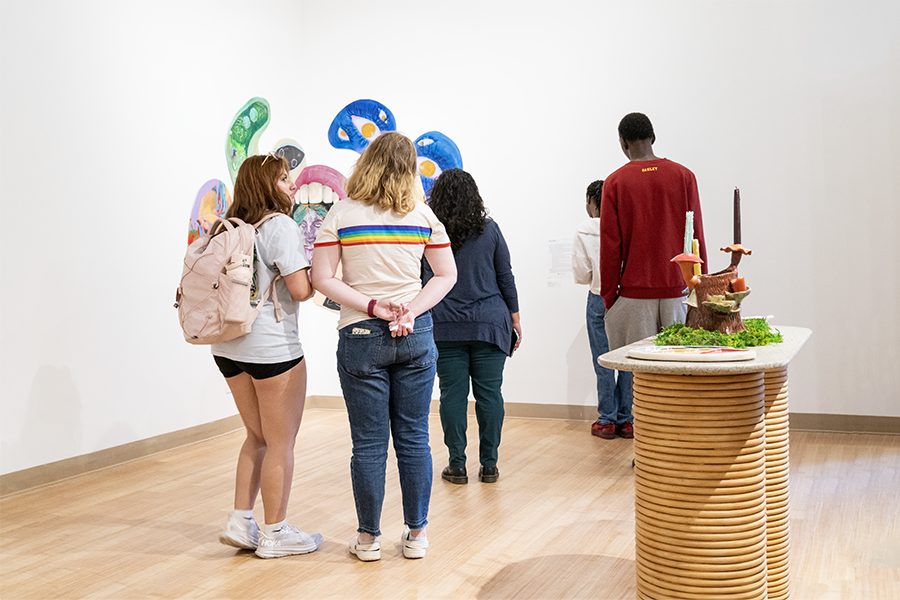 Guests view work in the recent BFA Exhibition.